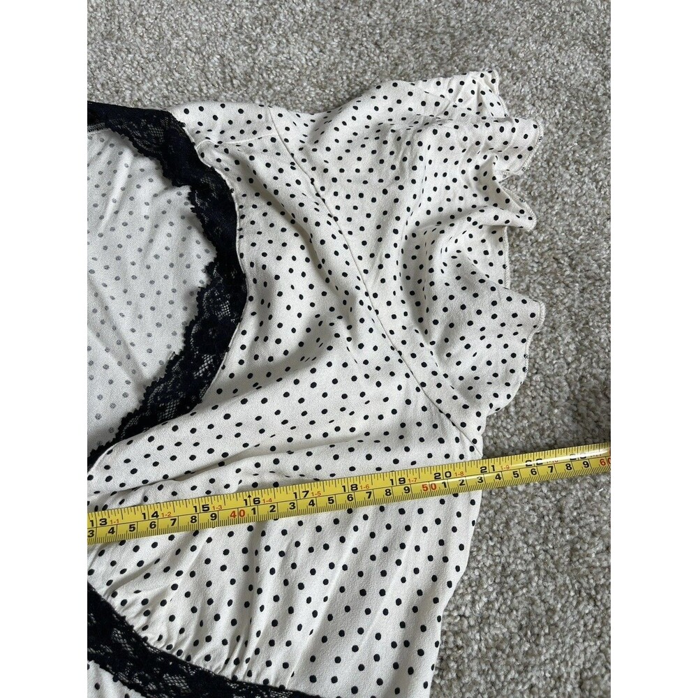 Old Navy Polka Dots Babydoll Mini Dress Lace Trim L Romantic Y2K Dainty Cottage - Picture 12 of 12
